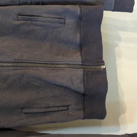 Lululemon Bliss Break Zip Up Hoodie Washed Black Gray Striped Thumbholes Pockets - Picture 5 of 11